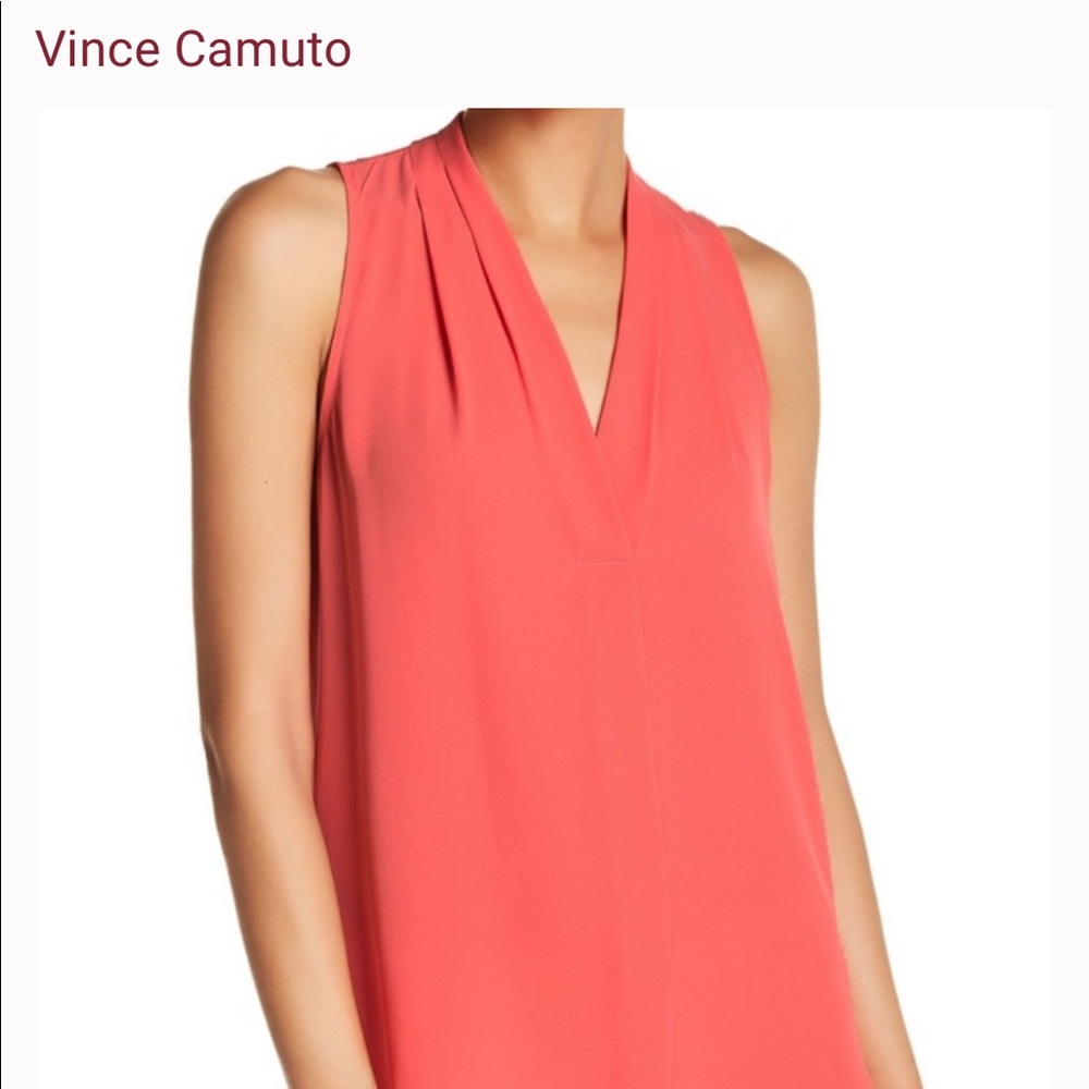 Vince CAMUTO Sleeveless Pleated Shadow Pink Blouse XS NWT